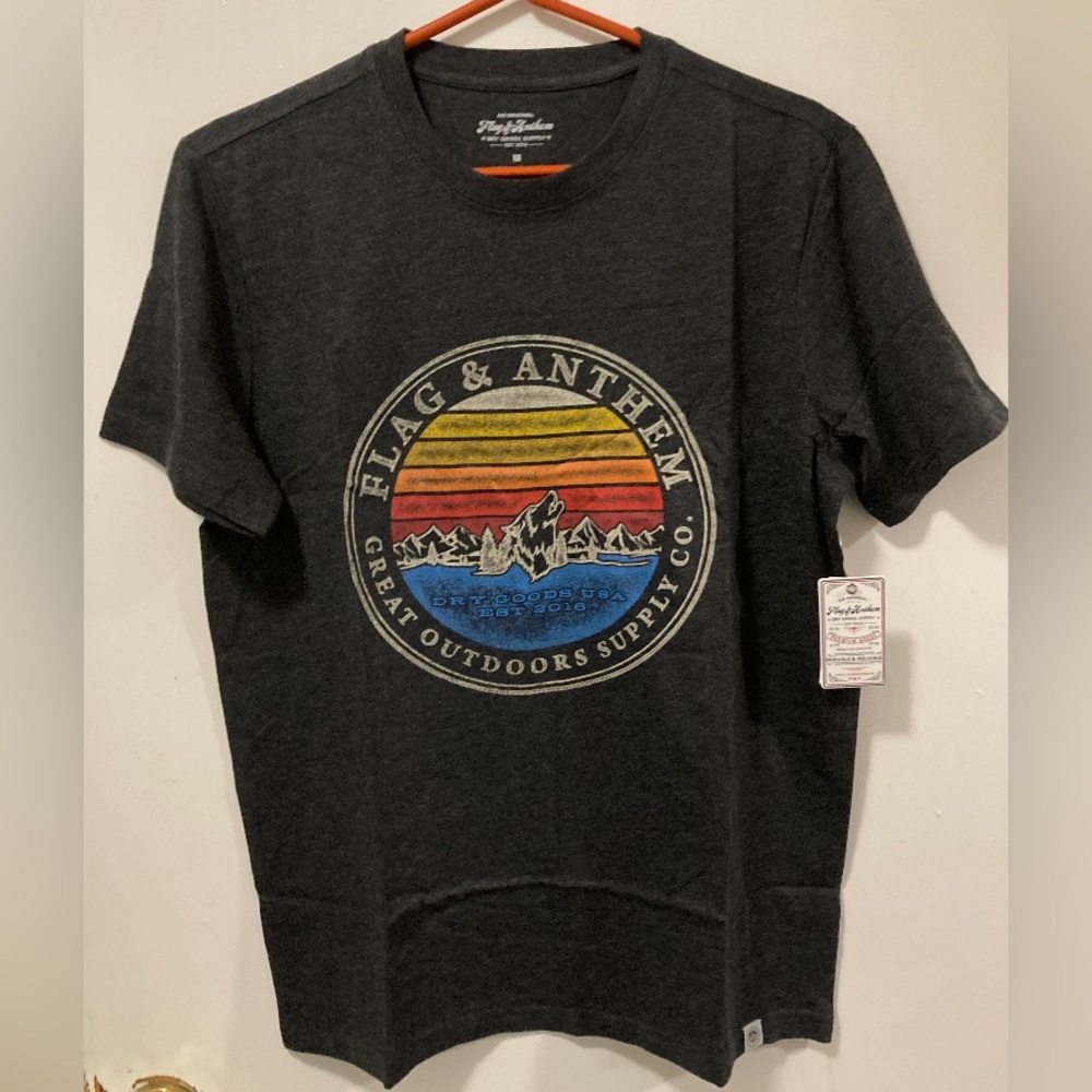 Flag & Anthem Men's Charcoal Heather Graphic Short Sleeve T-Shirt Medium NWT